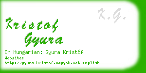 kristof gyura business card