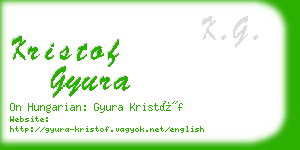 kristof gyura business card